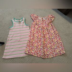 4T like new set of 2 girls dresses- Floral and Striped